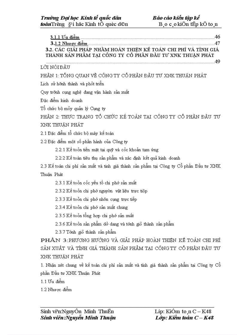 image for page Kế toán chi phí sản xuất và tính giá thành sản phẩm tại công ty cổ phần đầu tư xuất nhập khẩu Thuận Phát