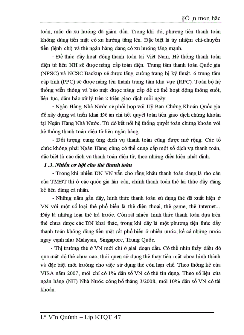 image for page Hệ thống thanh toán không dùng tiền mặt tại các ngân hàng thương mại Việt Nam