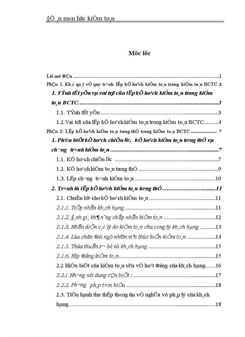 image for page Lập kế hoạch kiểm toán tổng quát trong kiểm toán Báo cáo tài chính