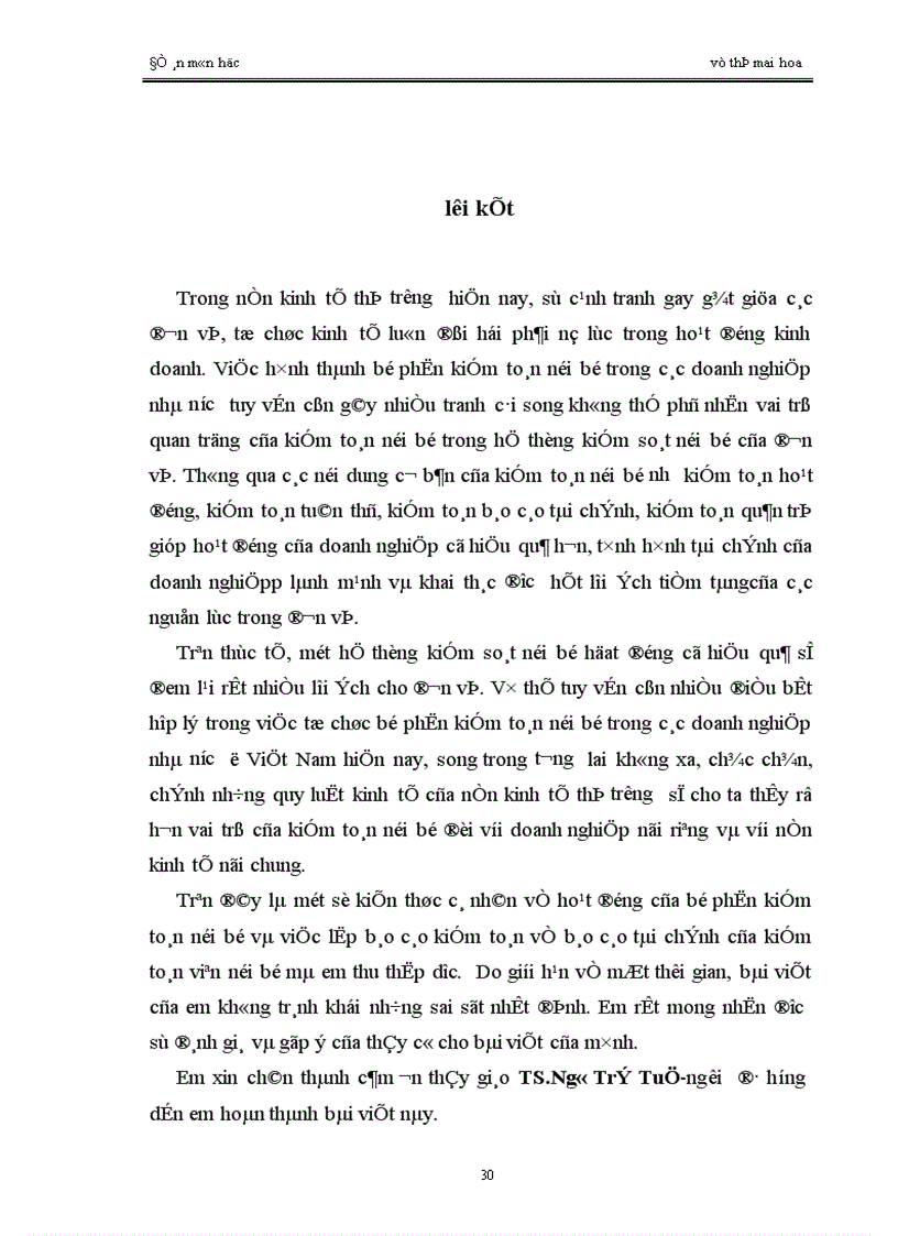 image for page Lập báo cáo kiểm toán của kiểm toán nội bộ trong Tổng công ty bưu chính viễn thông Việt Nam.