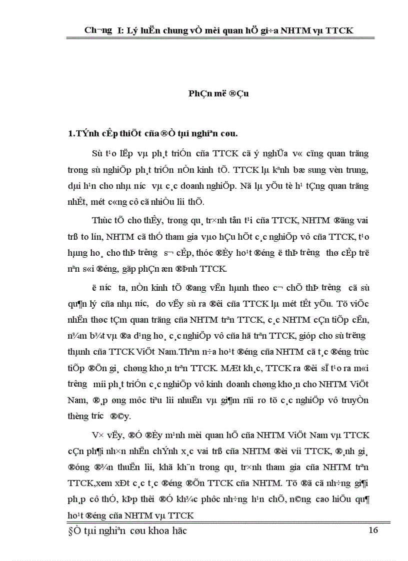 image for page Mối quan hệ giữa NHTM và TTCK