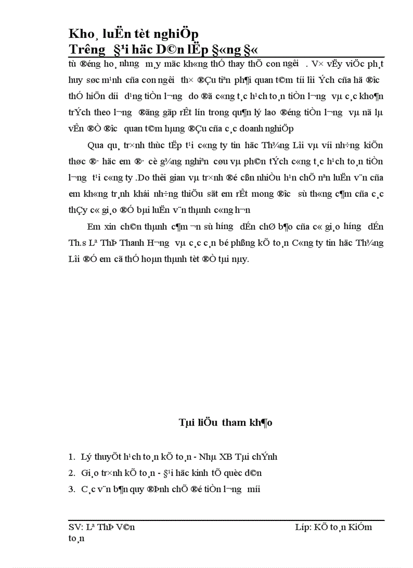 image for page Kế toán tiền lương và các khoản trích theo lương tại Công ty tin học Thắng Lợi