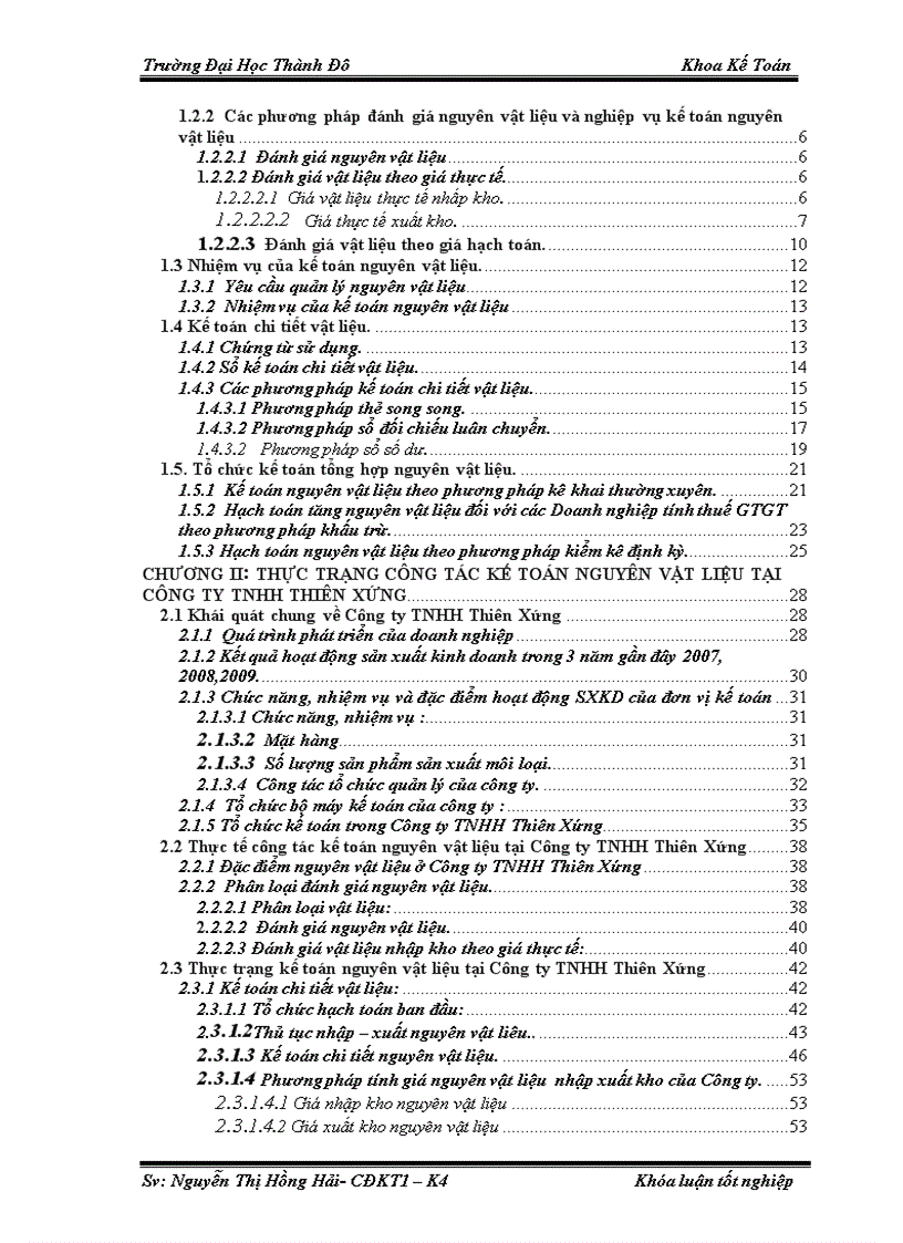 Hoàn thiện kế toán nguyên vật liệu tại công ty TNHH Thiên Xứng”