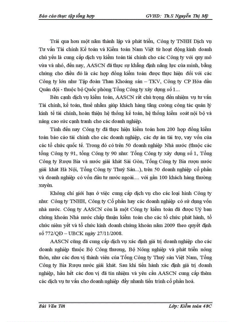 image for page Đặc điểm tổ chức kiểm toán của Chi nhánh Công ty TNHH Dịch vụ Tư vấn Kế toán và Kiểm toán Nam Việt (AASCN)