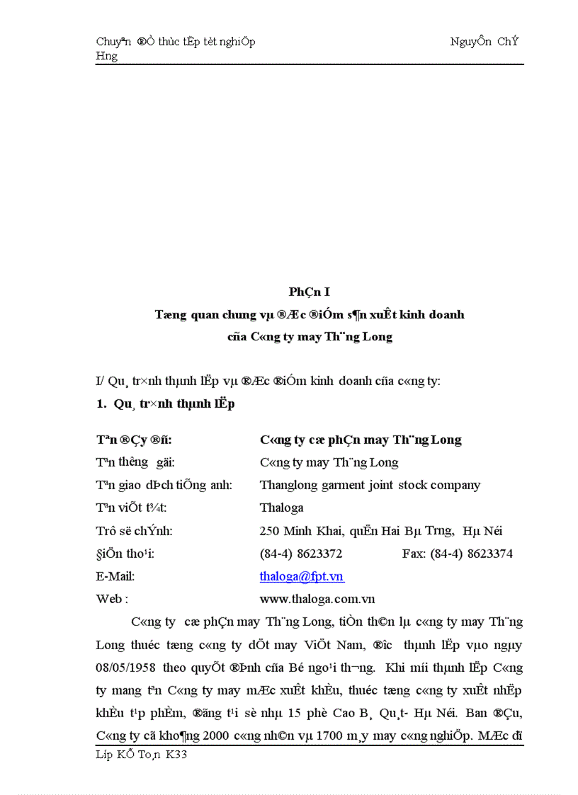 image for page Hạch toán chi phí sản xuất và tính giá thành sản phẩm tại Công ty may Thăng Long.