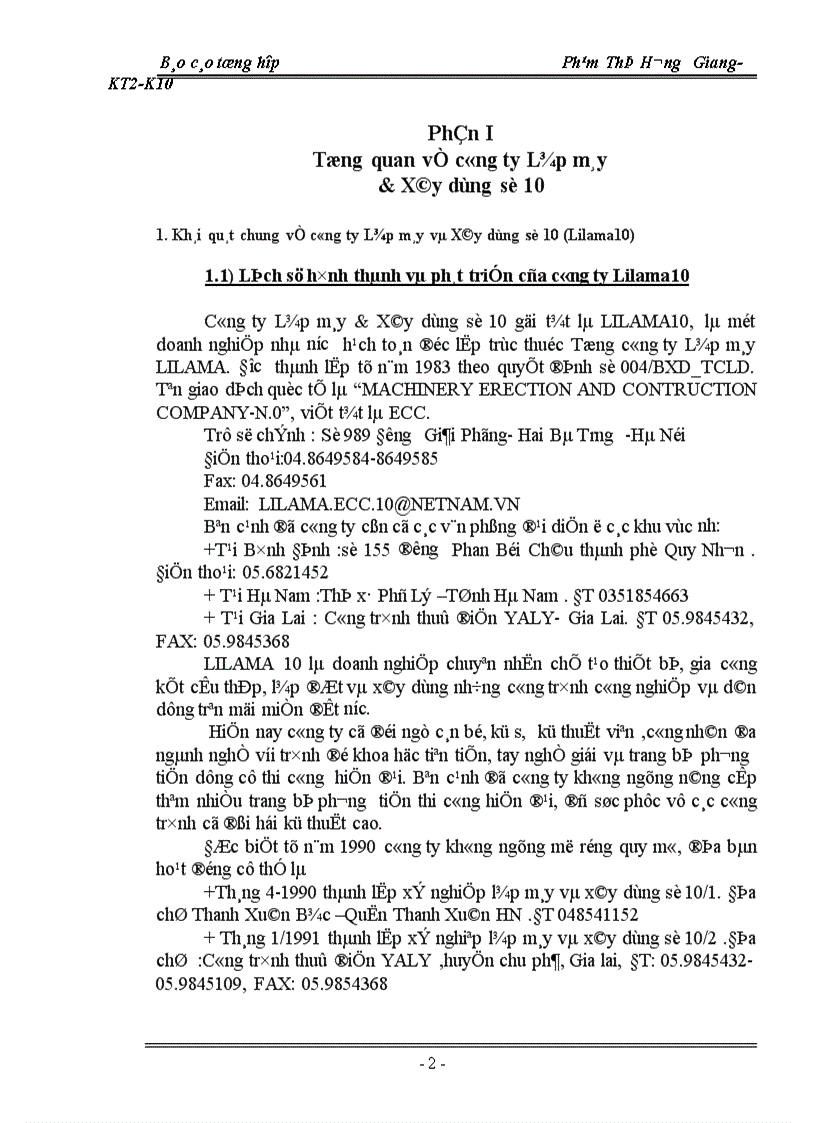 image for page Tình hình hoạt động của công ty Lắp máy & Xây dựng số 10