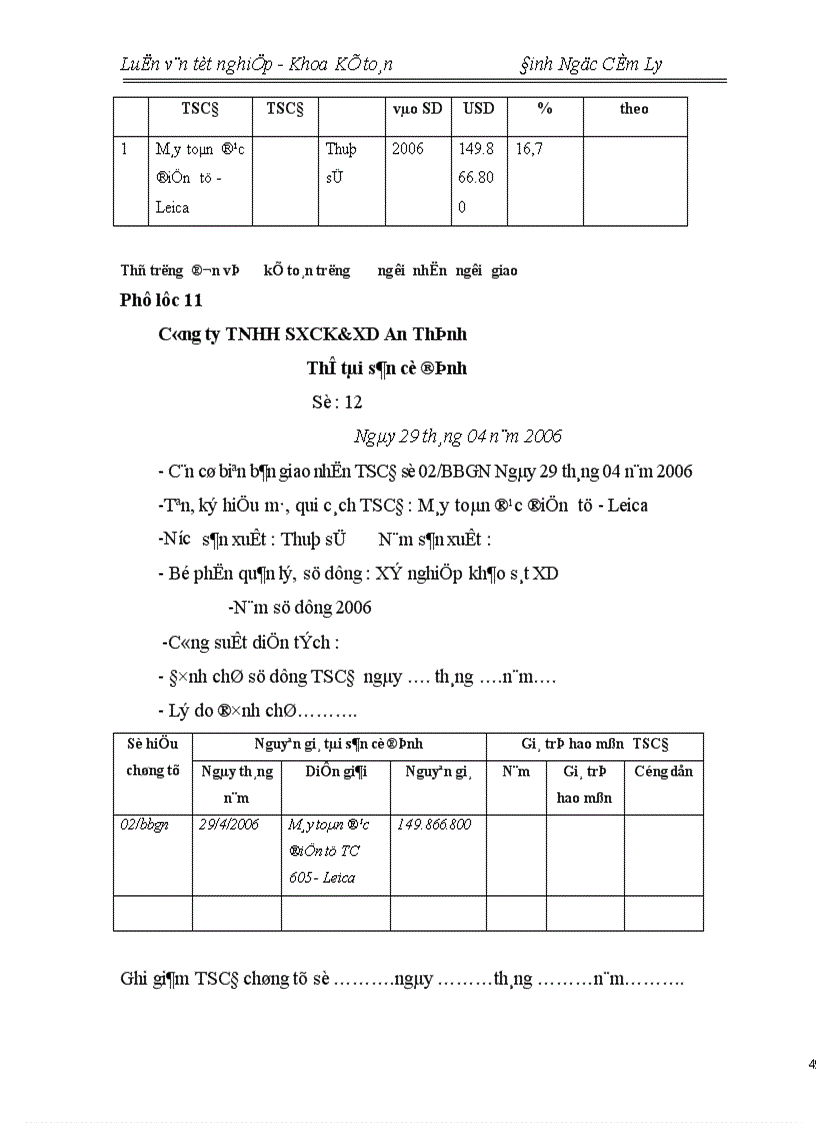 image for page Tổ chức hạch toán TSCĐ với việc nâng cao hiệu quả sử dụng TSCĐ tại Công ty TNHH Sản Xuất Cơ Khí Và Xây Dựng An Thịnh