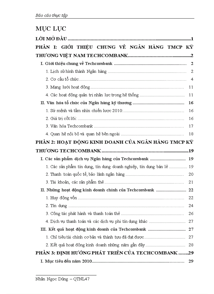 image for page Báo cáo thực tập tại Ngân hàng TMCP Kỹ thương Việt Nam