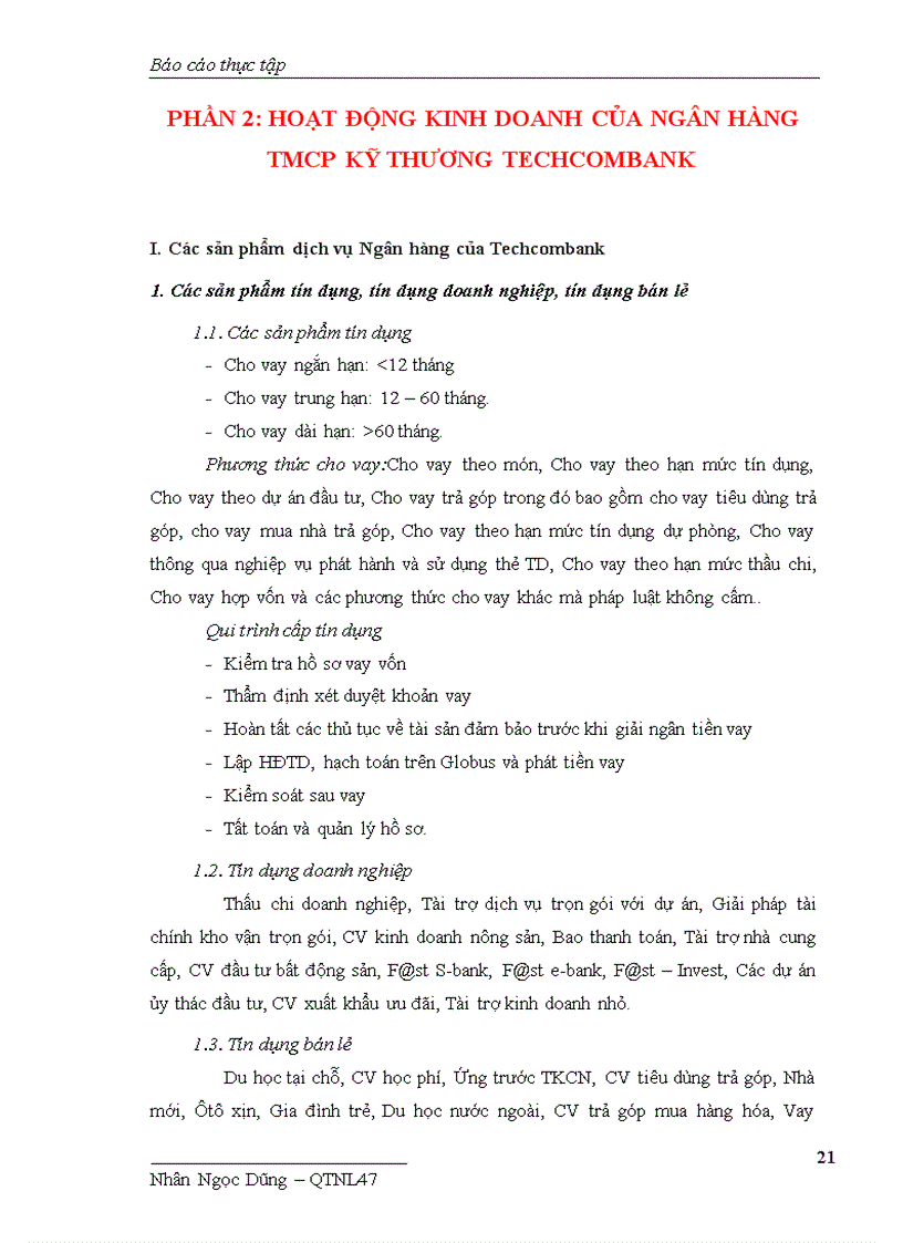 image for page Báo cáo thực tập tại Ngân hàng TMCP Kỹ thương Việt Nam