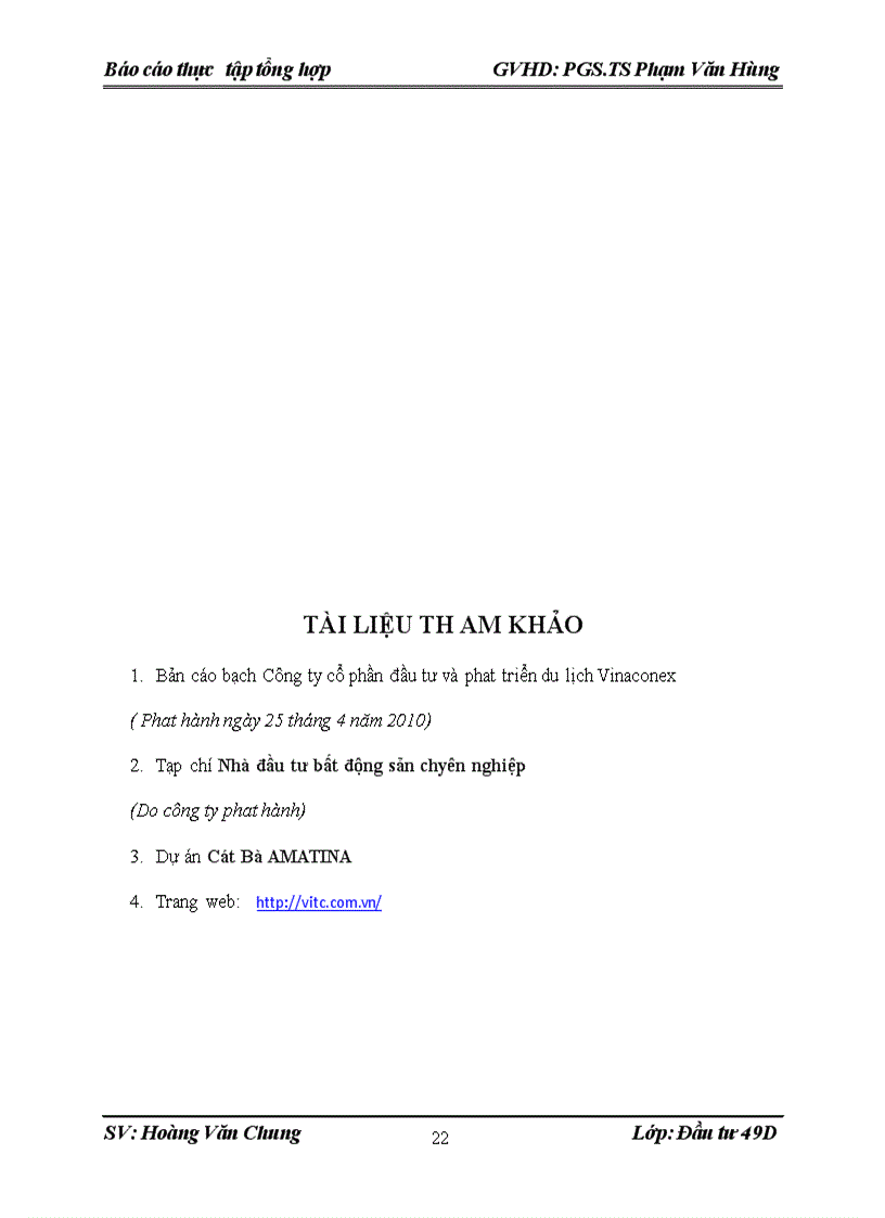 image for page Báo cáo thực tập tại Công ty cổ phần đầu tư và phát triển du lịch Vinaconex-itc