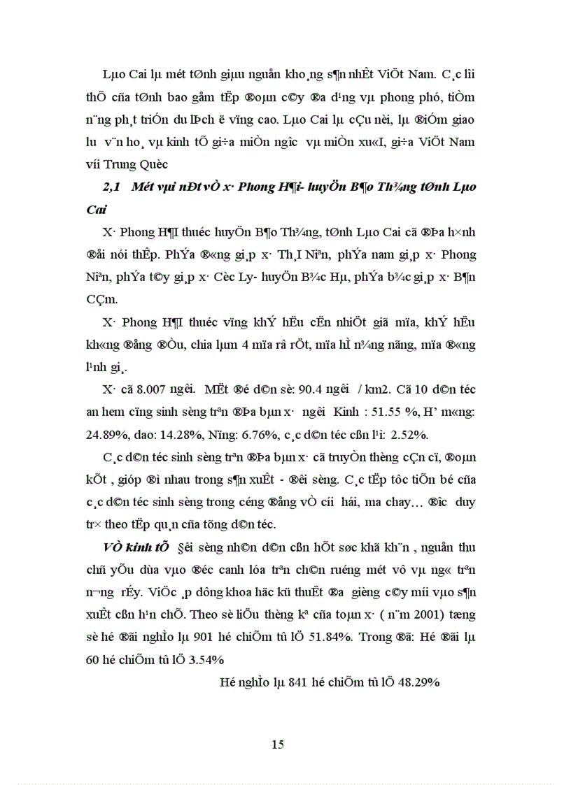 image for page Hỗ trợ vay vốn xoá đói giảm nghèo và hiệu quả vốn vay của các hộ nghèo ở xâ Phong Hải, huyện Bảo Thắng, tỉnh Lào Cai nhằm nêu lên thực trạng nghèo đói và cách khắc phục tình trạng nghèo đói ở đây