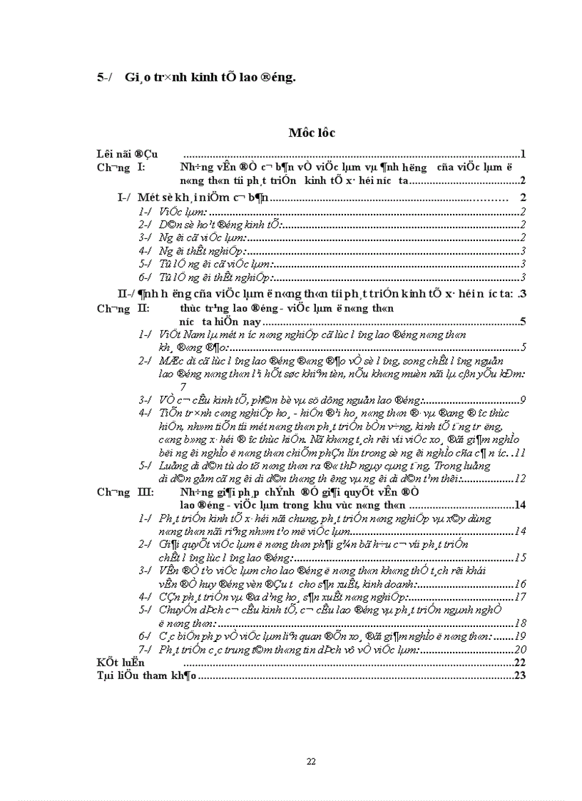 image for page Thực trạng và giải pháp lao động - việc làm ở nông thôn nước ta hiện nay