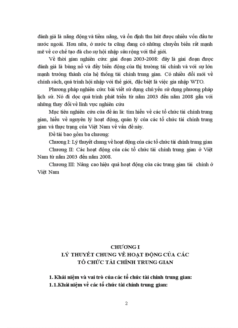 image for page Nghiên cứu những hoạt động cơ bản của các tổ chức tài chính trung gian ở Việt Nam giai đoạn 2003-2008