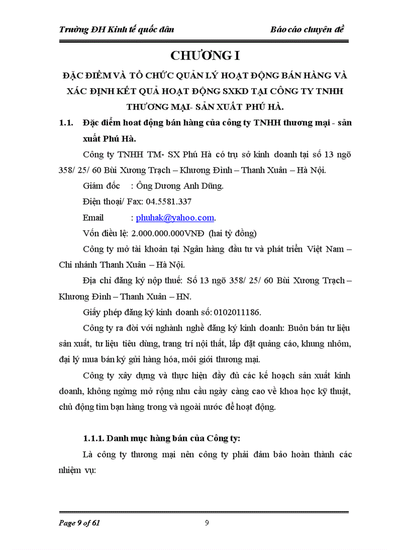 image for page Hoàn thiện kế toán bán hàng và xác định kết quả kinh doanh tại Công ty TNHH TM– SX Phú Hà