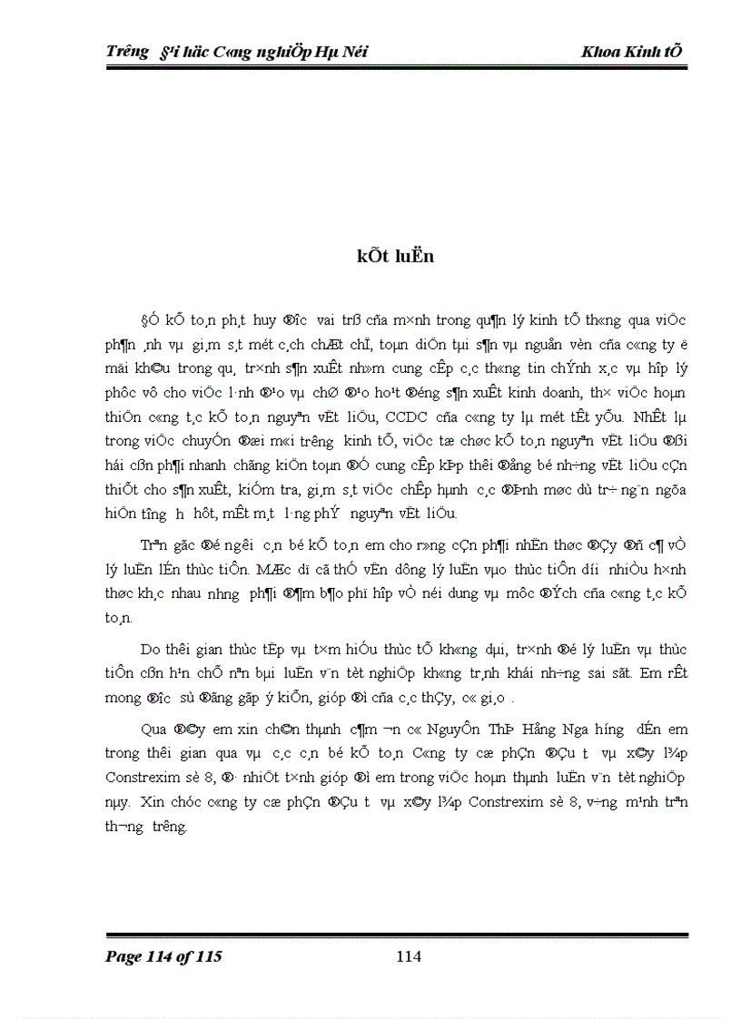 image for page Hoàn thiện công tác kế toán nguyên vật liệu và công cụ dụng cụ tại Công ty cổ phần đầu tư và xây lắp Contrexim số 8