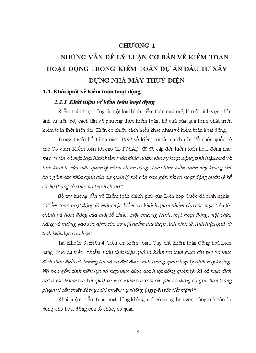 image for page Vận dụng kiểm toán hoạt động vào kiểm toán đầu tư xây dựng nhà máy thuỷ điện do kiểm toán nhà nước thực hiện