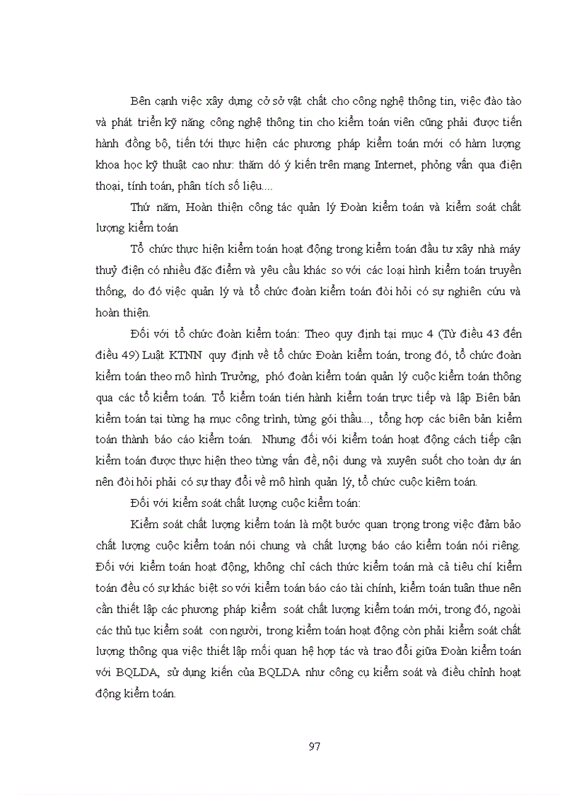 image for page Vận dụng kiểm toán hoạt động vào kiểm toán đầu tư xây dựng nhà máy thuỷ điện do kiểm toán nhà nước thực hiện
