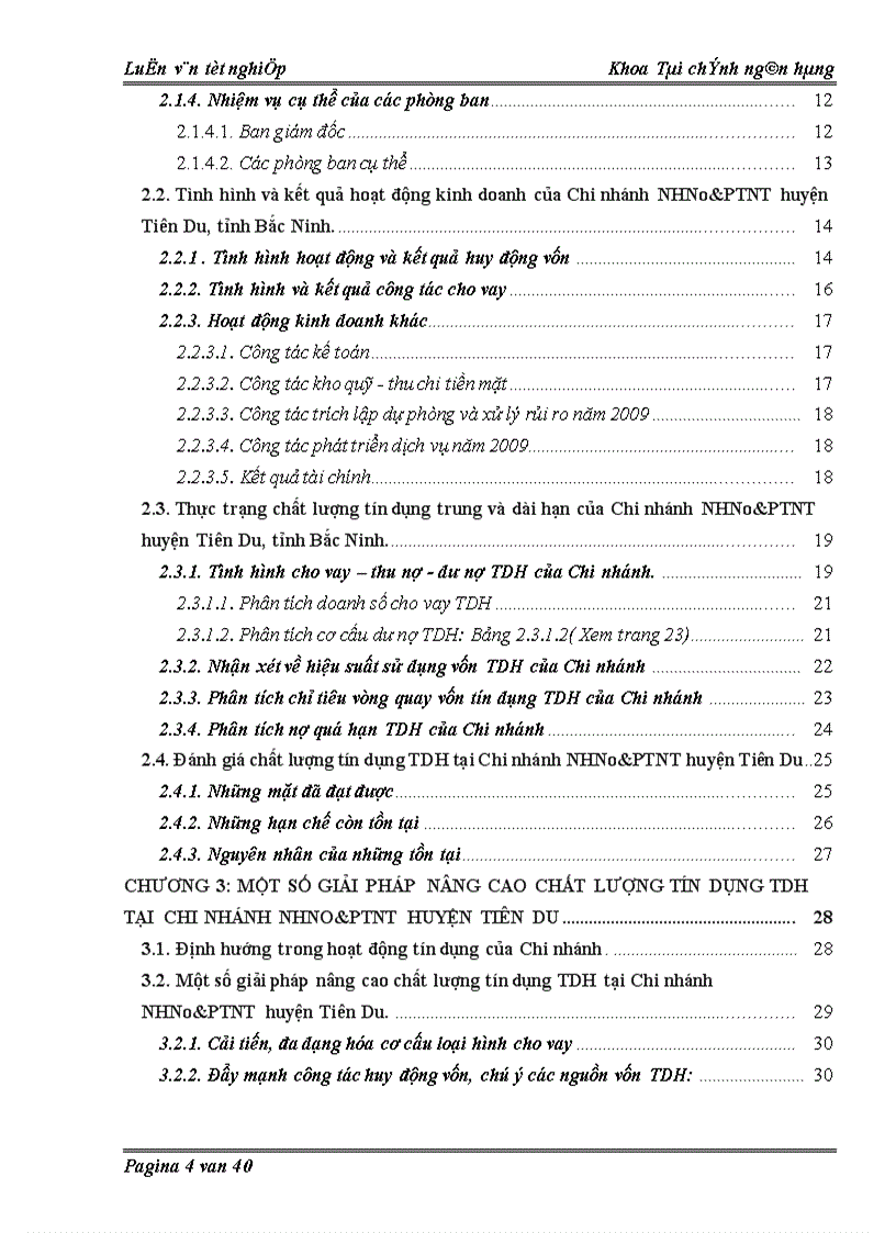 image for page Giải pháp nâng cao chất lượng tín dụng trung và dài hạn tại Chi nhánh NHNo&PTNT huyện Tiên Du, tỉnh Bắc Ninh