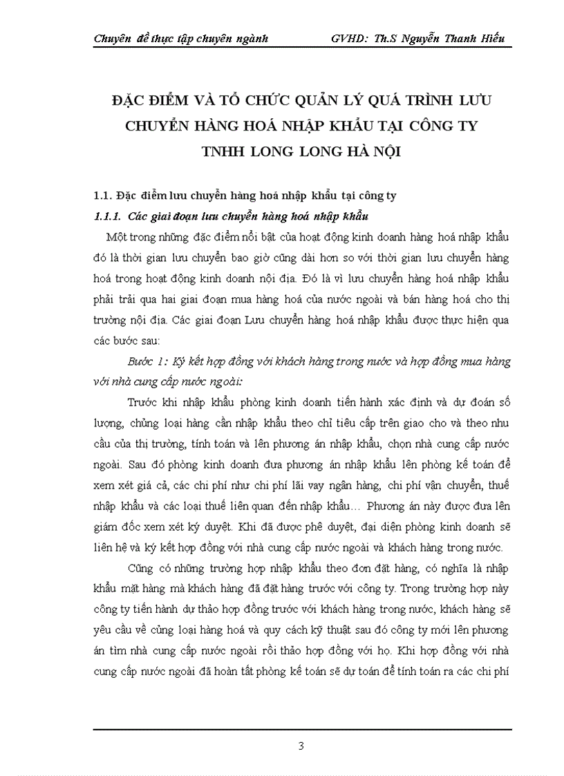 Hoàn thiện tổ chức kế toán lưu chuyển hàng hoá nhập khẩu và xác định kết quả kinh doanh tại công ty TNHH Long Long Hà Nội