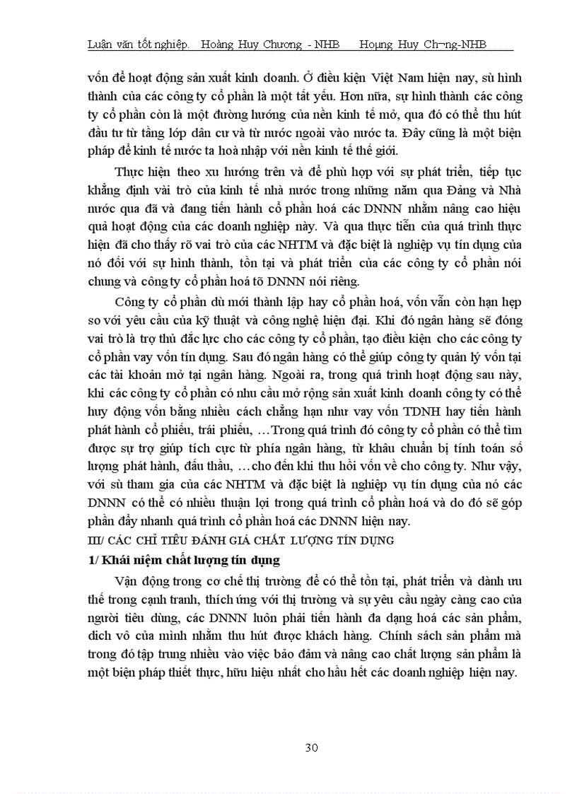 image for page Giải pháp nâng cao chất lượng tín dụng khi cho vay Doanh nghiệp Nhà nước tại Chi nhánh Ngân hàng Công thương Khu vực Ba Đình 1