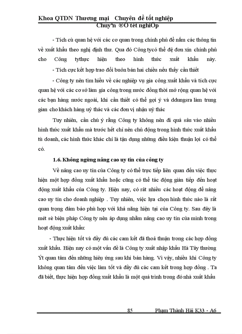 image for page Một số Biện pháp thúc đẩy hoạt động xuất khẩu ở Công ty xuất nhập khẩu Hà Tây