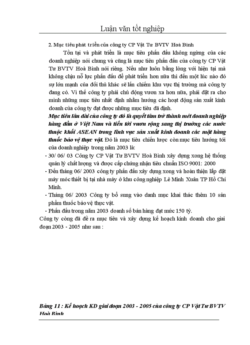 image for page Hoàn thiện công tác xây dựng và thực hiện kế hoạch bán hàng tại công ty CP Vật Tư BVTV Hoà Bình