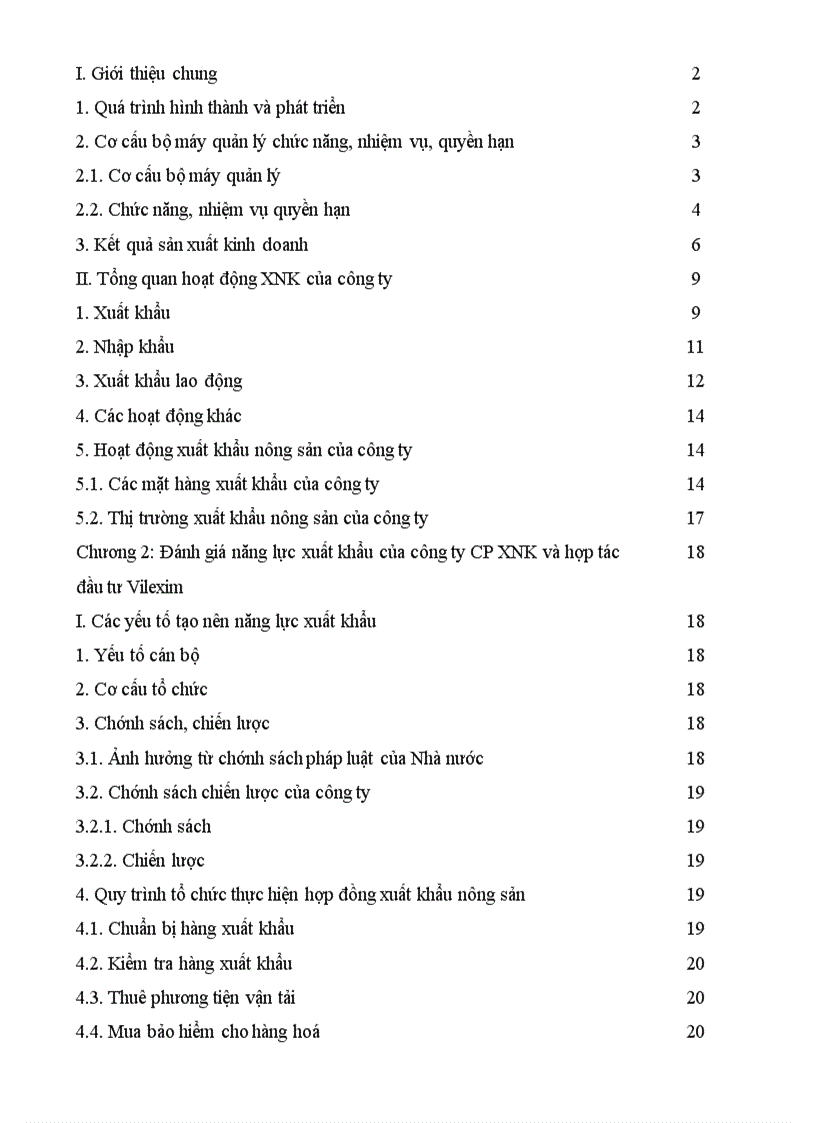 image for page Thực trạng và giải pháp nâng cao năng lực xuất khẩu nông sản của Công ty cổ phần xuất nhập khẩu và hợp tác đầu tư Vilexim