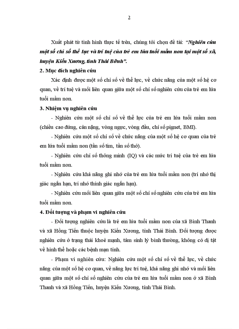 image for page Nghiên cứu một số chỉ số thể lực và trí tuệ của trẻ em lứa tuổi mầm non tại một số xã huyện Kiến Xương tỉnh Thái Bình