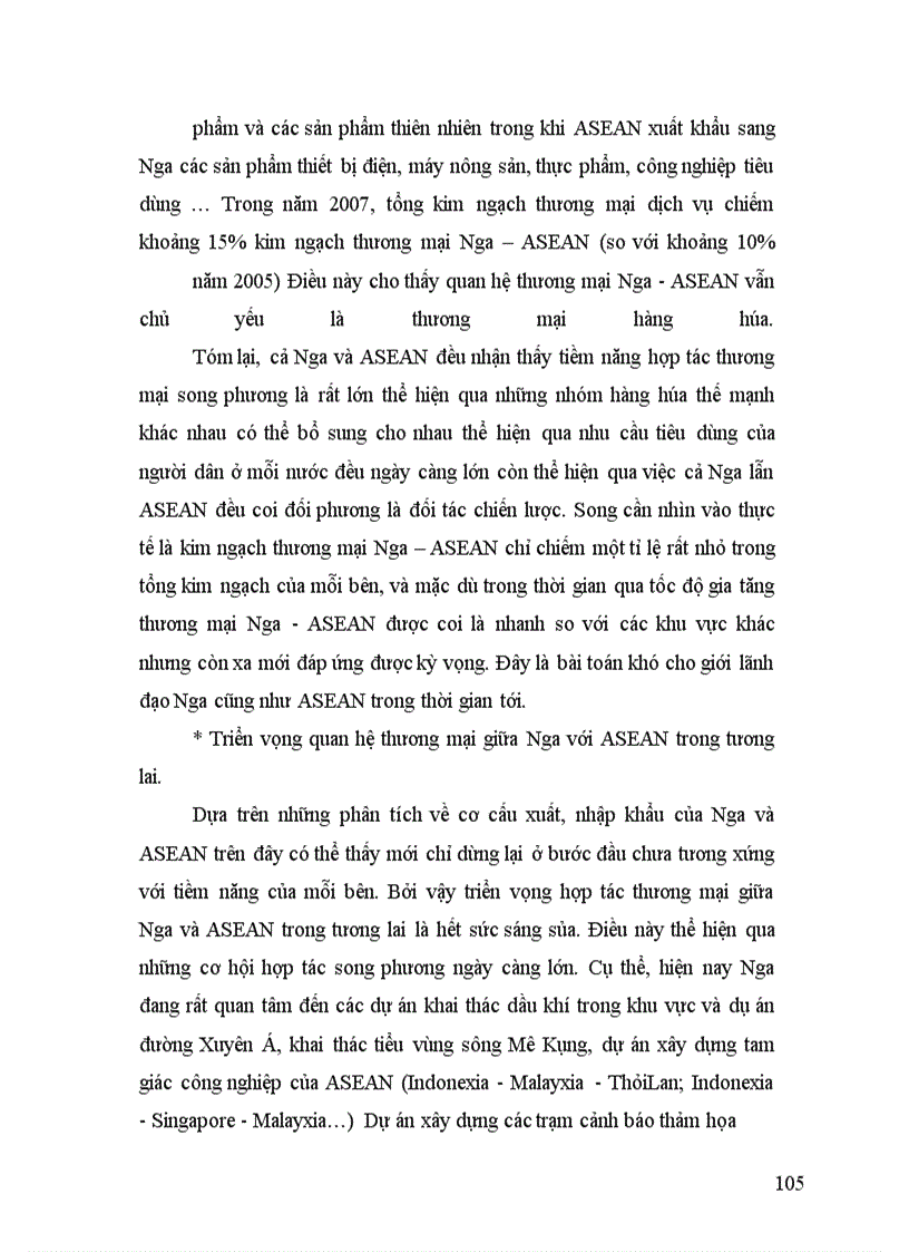 image for page Quan hệ Nga ASEAN từ 1991 2008