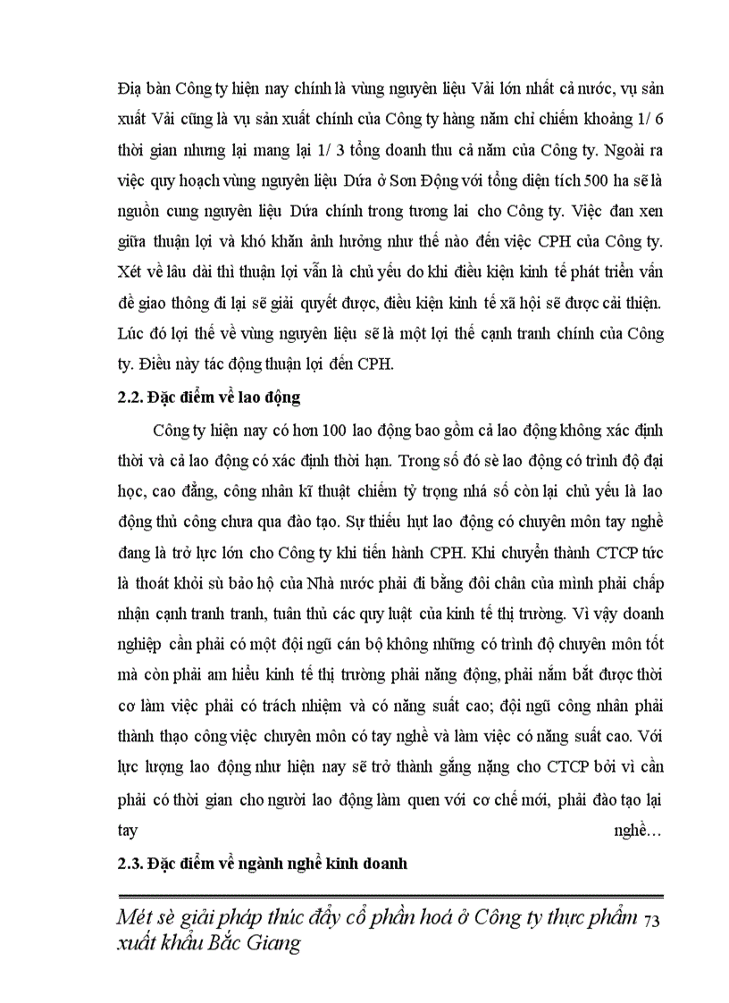 image for page Một số giải pháp thúc đẩy tiến trình cổ phần hoá ở Công ty thực phẩm xuất khẩu Bắc Giang 1
