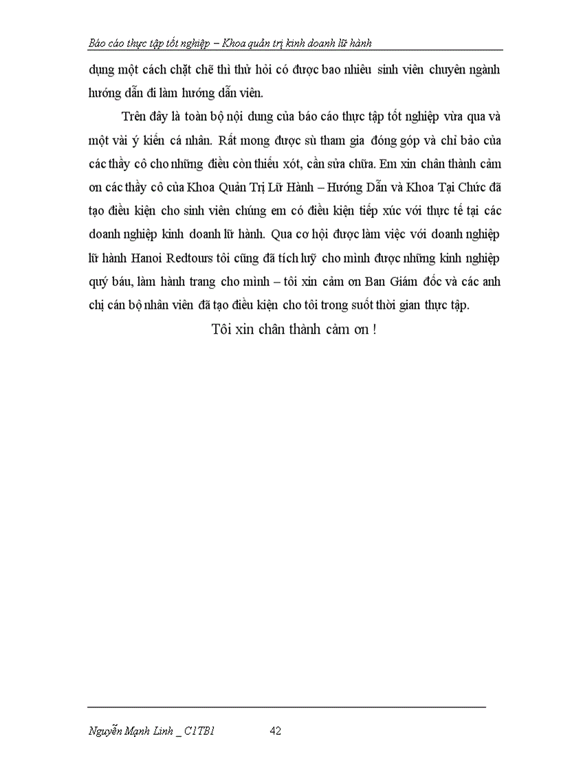 image for page Báo cáo thực tập tốt nghiệp Khoa quản trị kinh doanh lữ hành