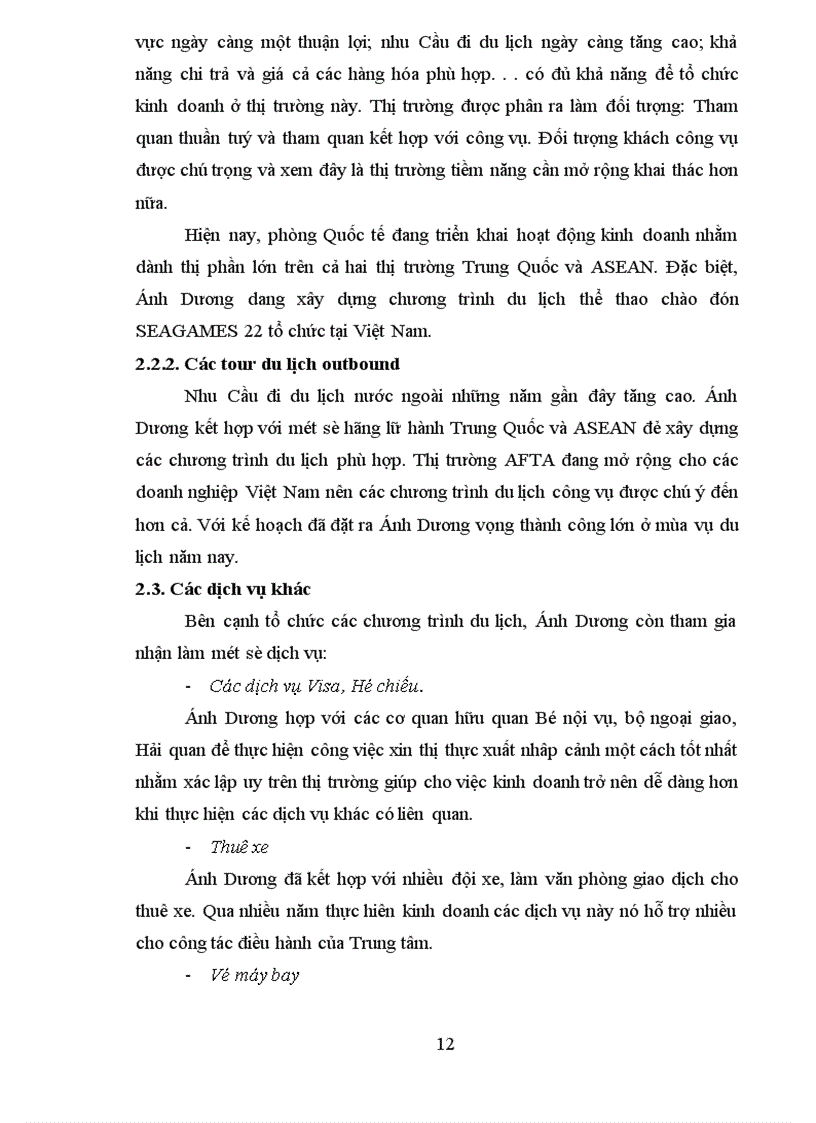 image for page Báo cáo thực tập tổng hợp về trung tâm thương mại và lữ hành quốc tế ánh Dương