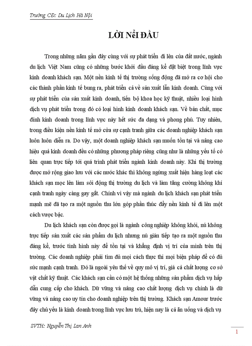 image for page Thực trạng hoạt động kinh doanh của khách sạn Amour