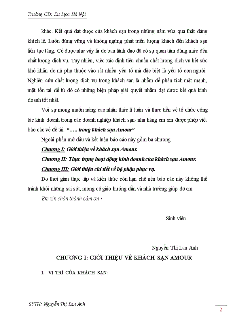 image for page Thực trạng hoạt động kinh doanh của khách sạn Amour