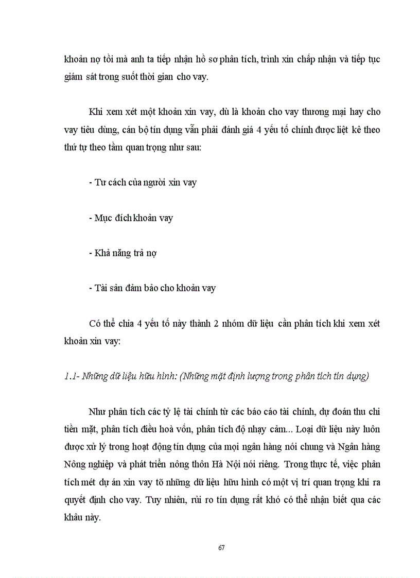 image for page Thực trạng tín dụng và rủi ro tín dụng tại Ngân hàng Nông nghiệp và phát triển nông thôn Hà Nội 1