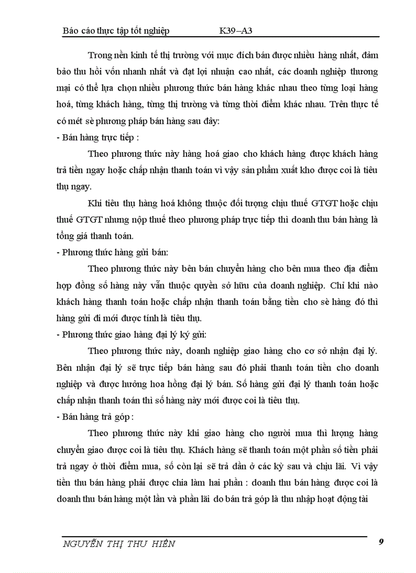 image for page Kế toán bán hàng và xác định kết quả kinh doanh tại Cụng ty CPXD và TM Bắc 9