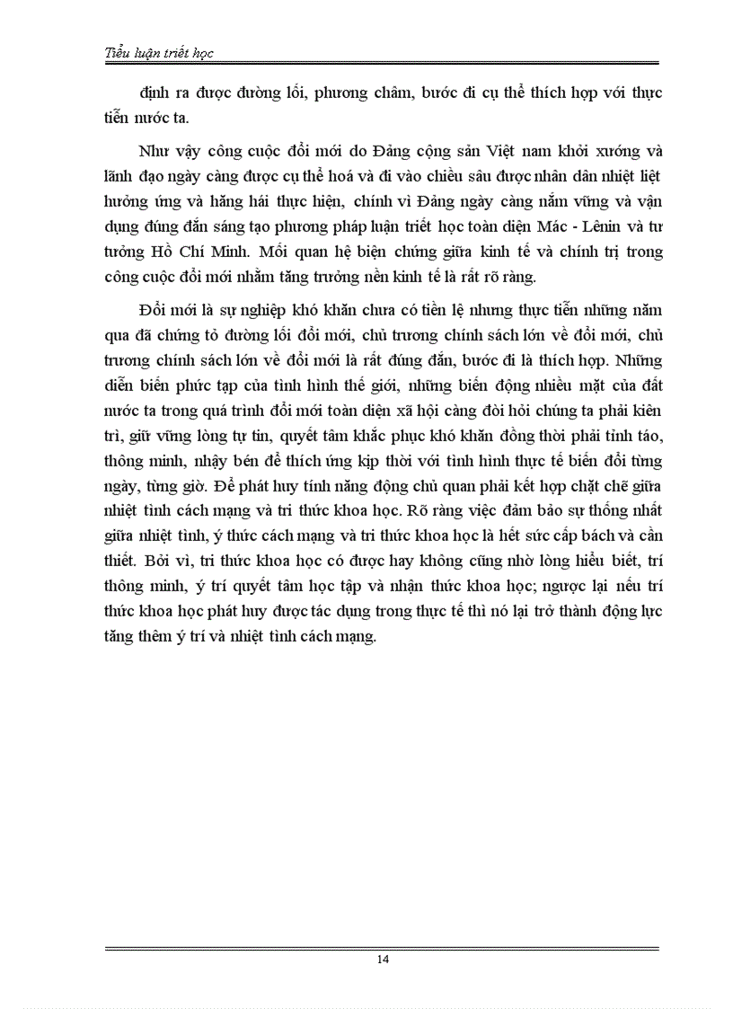 image for page Mối quan hệ biện chứng giữa vật chất ý thức và sự vận dụng của Đảng Cộng Sản Việt Nam trong công cuộc đổi mới kinh tế 1