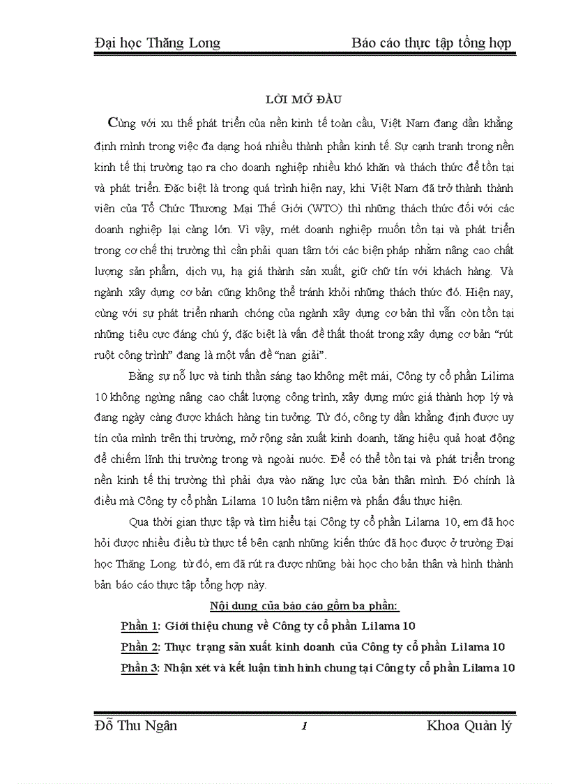 image for page Thực trạng sản xuất kinh doanh của Công ty cổ phần Lilama 10