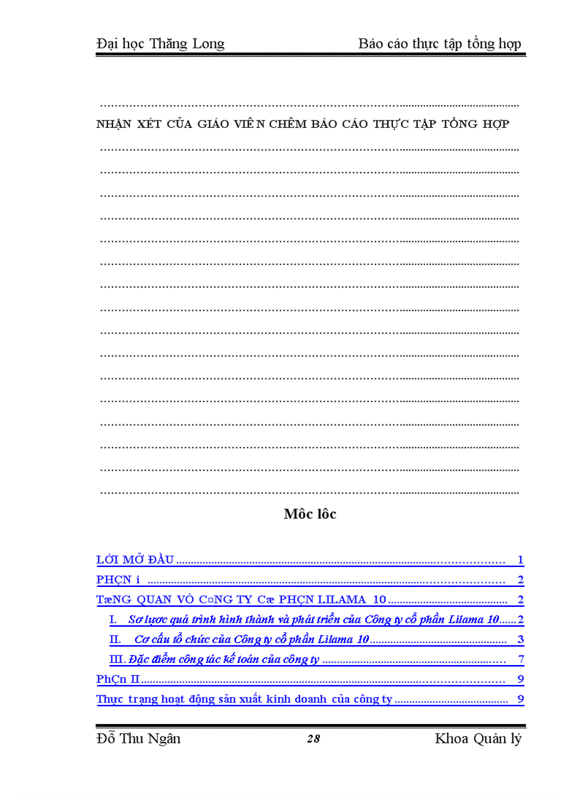 image for page Thực trạng sản xuất kinh doanh của Công ty cổ phần Lilama 10