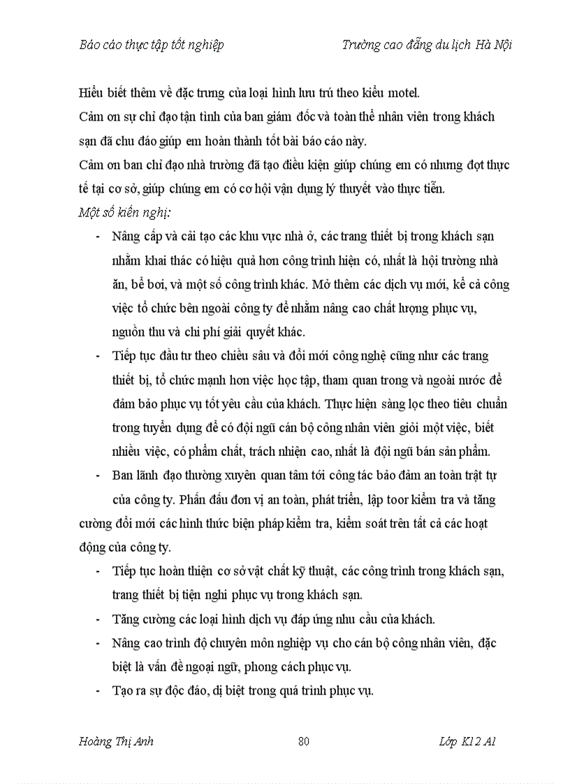 image for page Báo cáo thực tập tốt nghiệp tổng hợp về du lịch