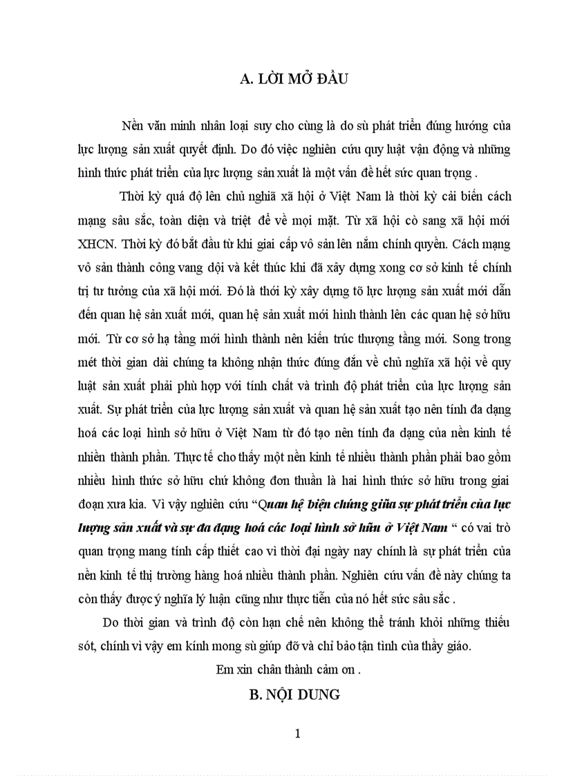 image for page Quan hệ biện chứng giữa sự phát triển của lực lượng sản xuất và sự đa dạng hoá các loại hình sở hữu ở Việt Nam 1