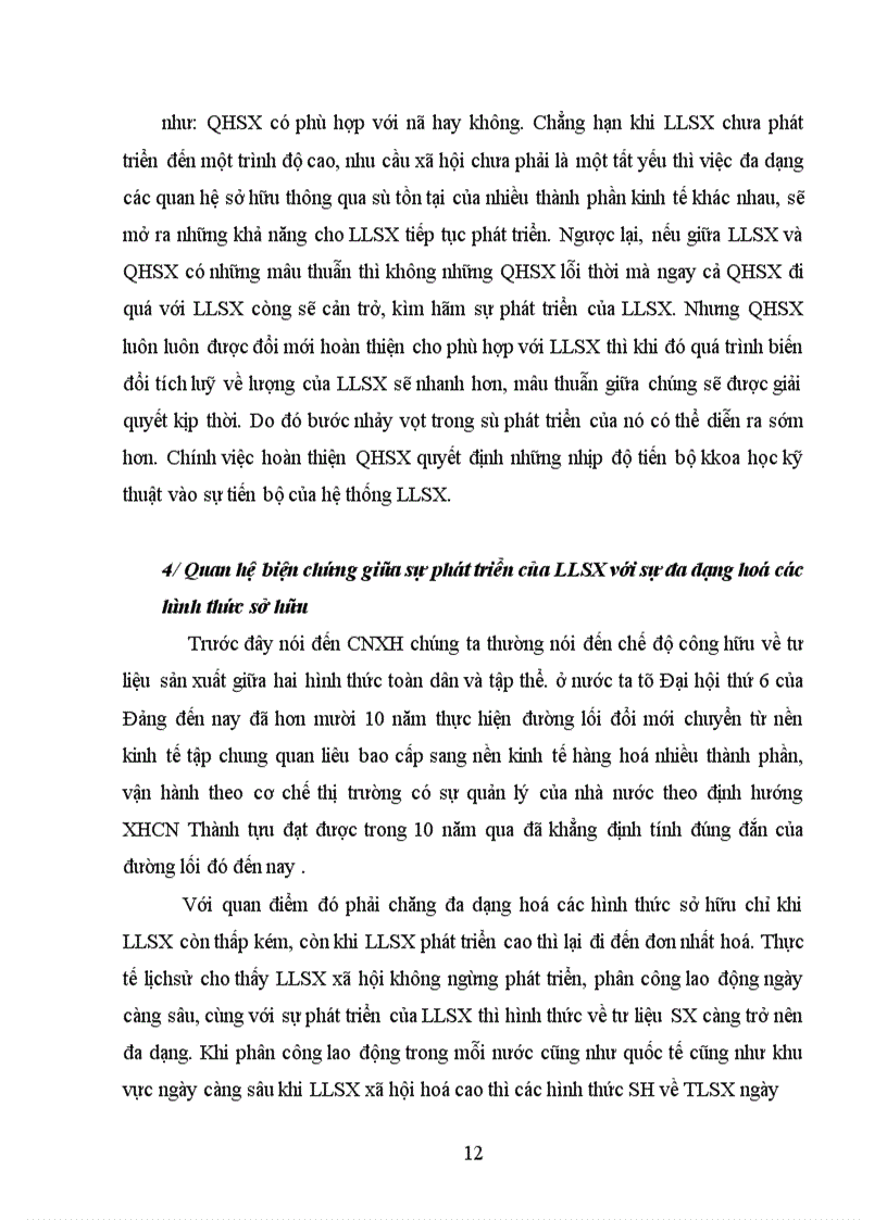 image for page Quan hệ biện chứng giữa sự phát triển của lực lượng sản xuất và sự đa dạng hoá các loại hình sở hữu ở Việt Nam 1