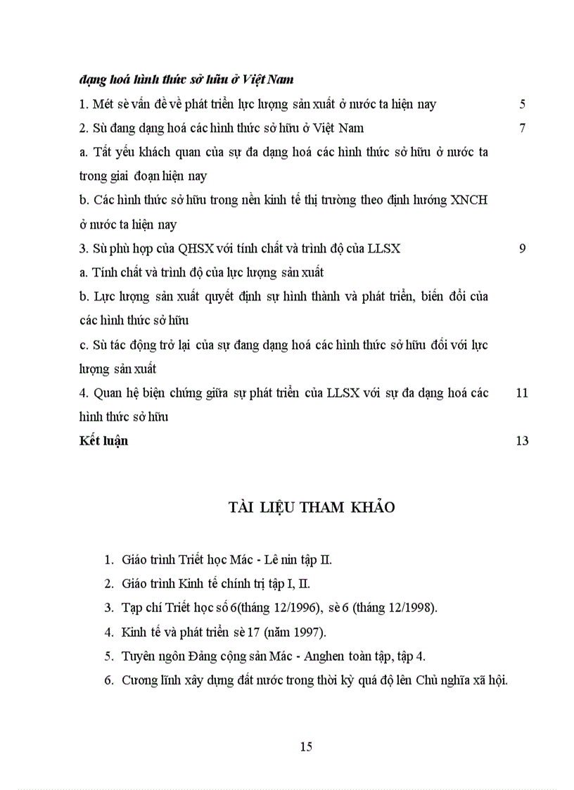 image for page Quan hệ biện chứng giữa sự phát triển của lực lượng sản xuất và sự đa dạng hoá các loại hình sở hữu ở Việt Nam 1