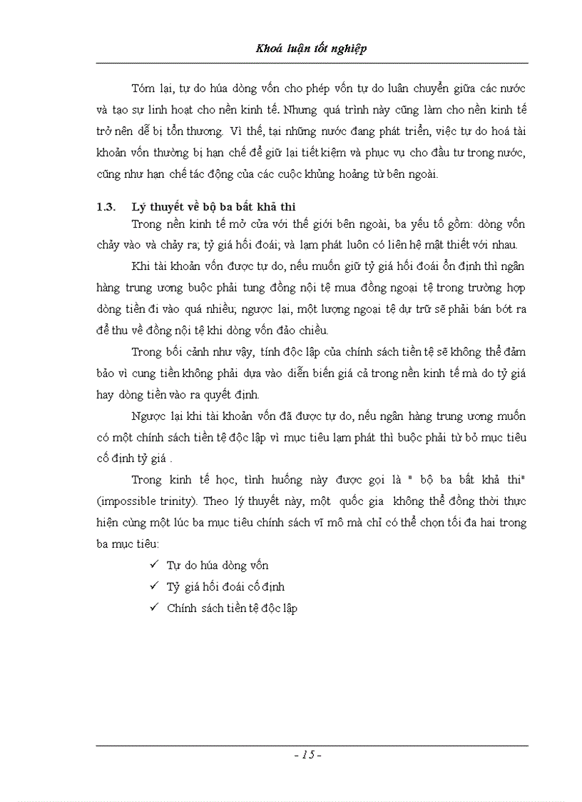 image for page Thực trạng quá trình tự do hoá dòng vốn và sự ảnh hưởng đối với an ninh tài chính quốc gia tại việt nam