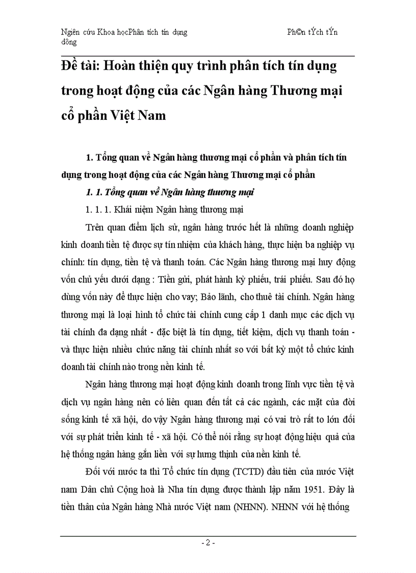 image for page Hoàn thiện quy trình phân tích tín dụng trong hoạt động của các Ngân hàng Thương mại cổ phần Việt Nam