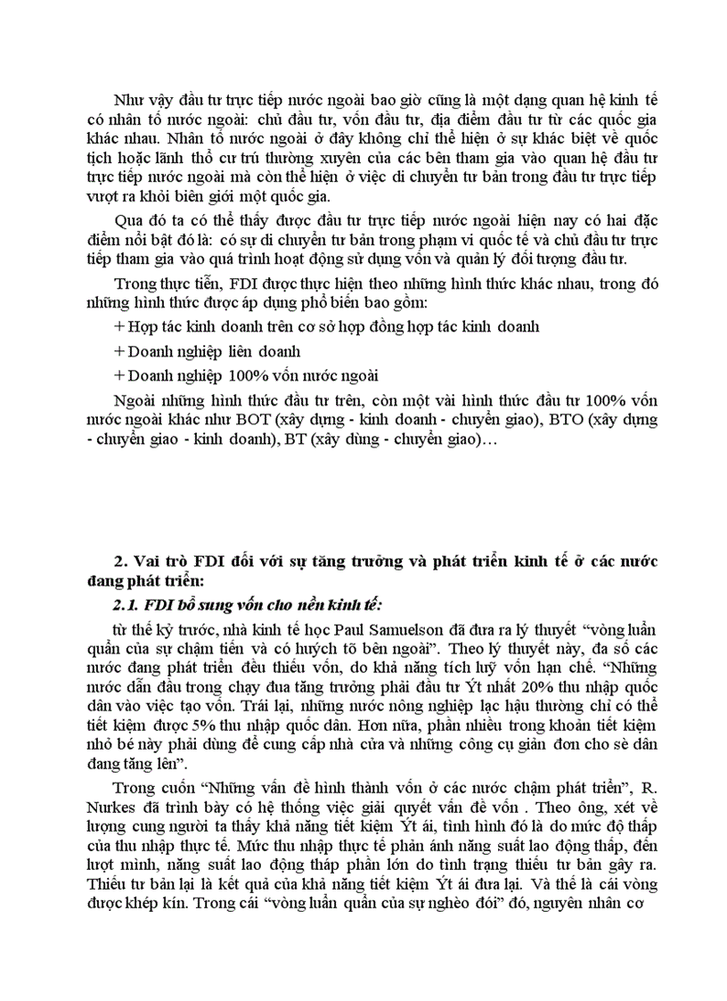 Giải thích tác động tràn của FDI đến khu vực kinh tế trong nước 1