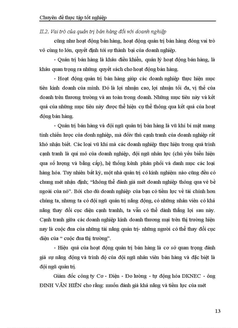 image for page Tăng cường quản trị hoạt động bán hàng của công ty Cơ Điện Đo lường Tự động hóa DKNEC