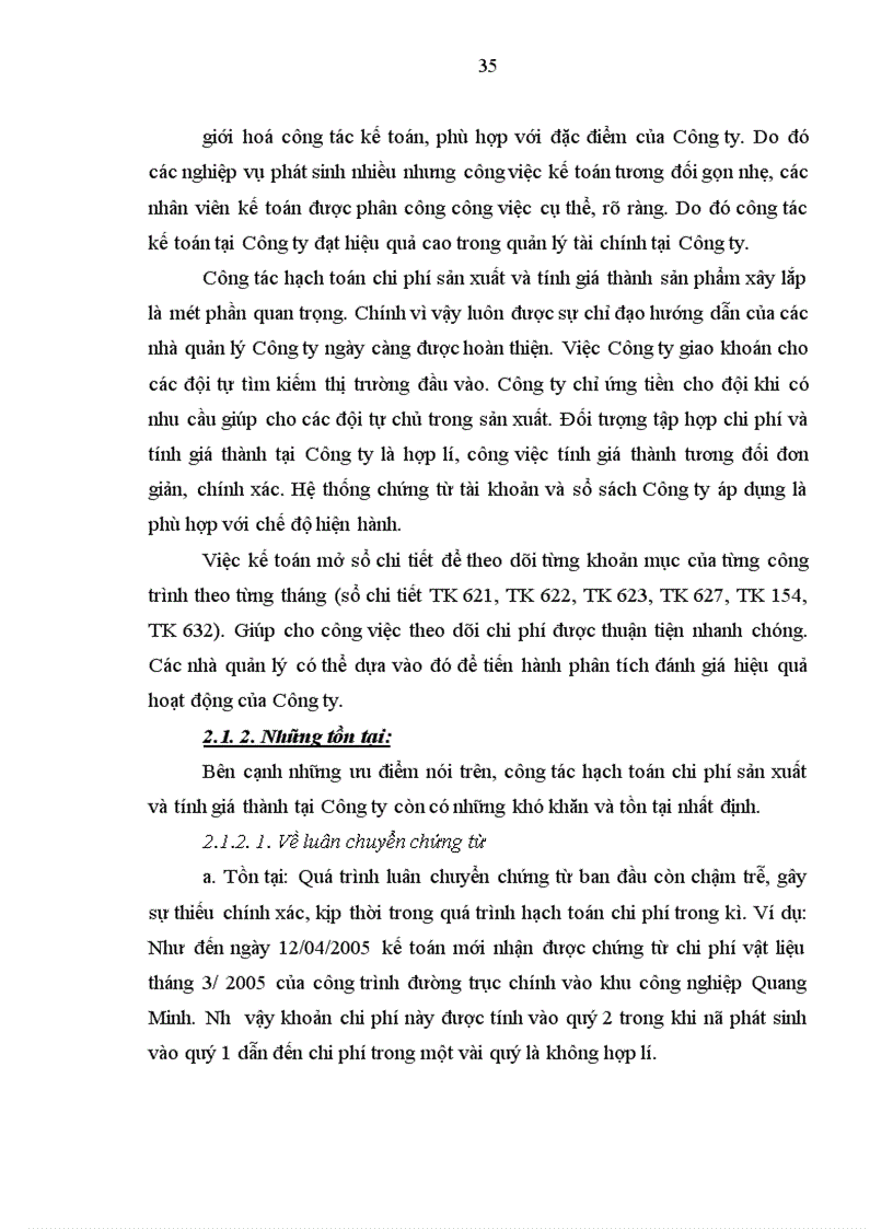 image for page Thực trạng hạch toán chi phí sản xuất và tính giá thành sản phẩm xây lắp tại Công ty xây dựng Thăng Long Vĩnh Phúc