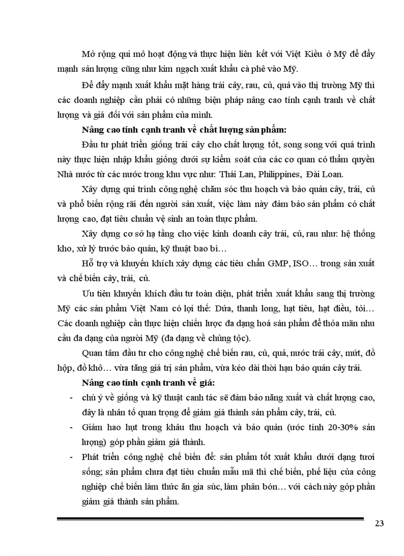 image for page Thực trạng và giải pháp nhằm đẩy mạnh xuất khẩu sản phẩm nông sản việt nam vào thị trường mỹ