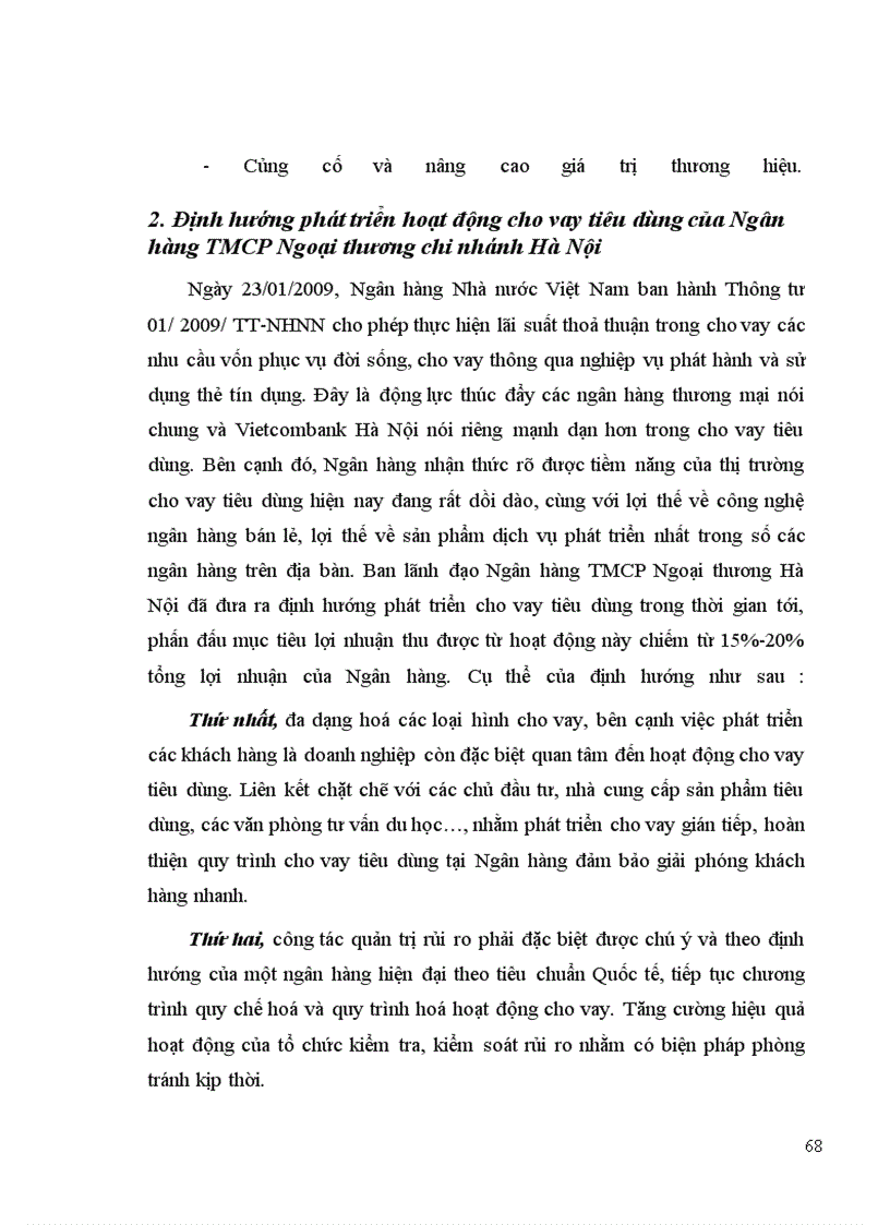 image for page Giải pháp mở rộng cho vay tiêu dùng tại Ngân hàng TMCP Ngoại thương Việt Nam chi nhánh Hà Nội